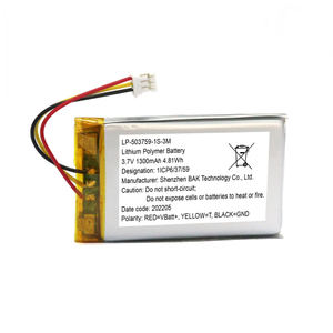 Lithium Ion Polymer Battery 3.7V 1300mAh Pouch Battery Pack